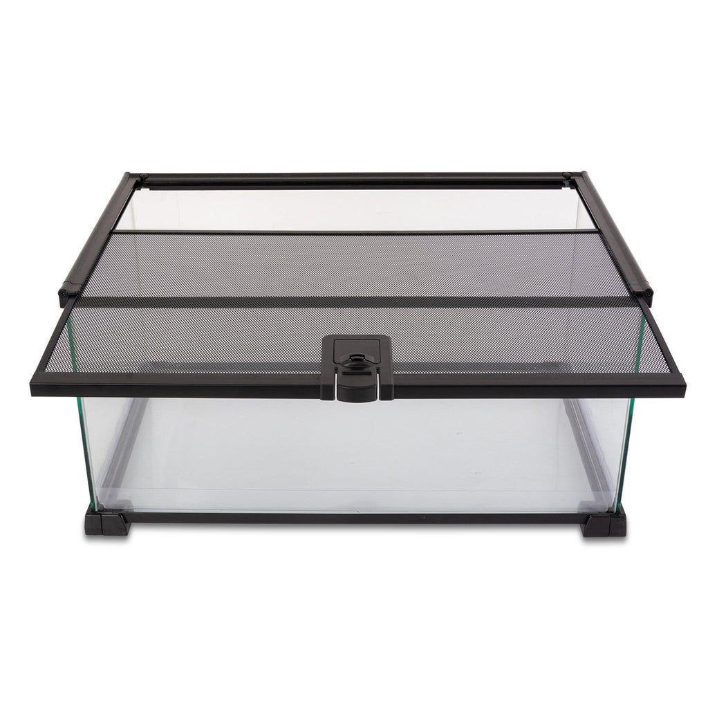 REPTI ZOO 10 Gallon 20" x 12" x 10" Reptile Tank Glass Natural Snake Cage, Sliding Screen Top for Reptile Hamster Hedgehog RAK08 - REPTI ZOO