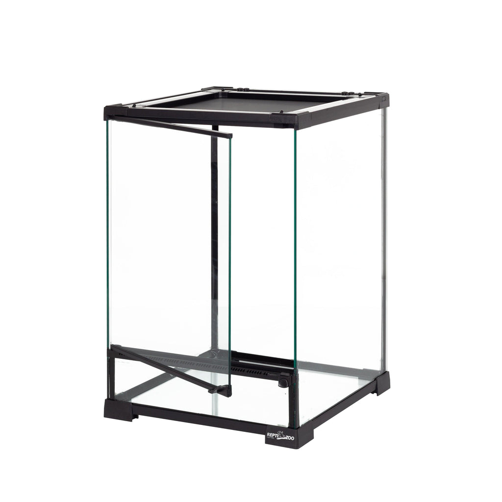 REPTI ZOO 11.2 Gallon 12″*12″*18″ Reptile Tank With Single Front Door Glass Sides And Waterproof Base RHK02SG - REPTI ZOO
