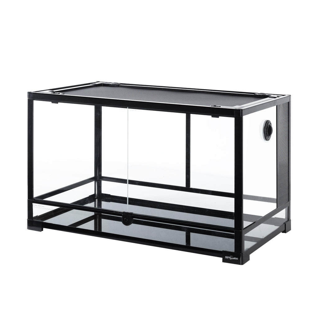 REPTI ZOO 35 Gallon 30*18*18'' Reptile Habitat With Front Double Glass Safe Doors And Preset Feeding Tool Holes RK301818G - REPTI ZOO