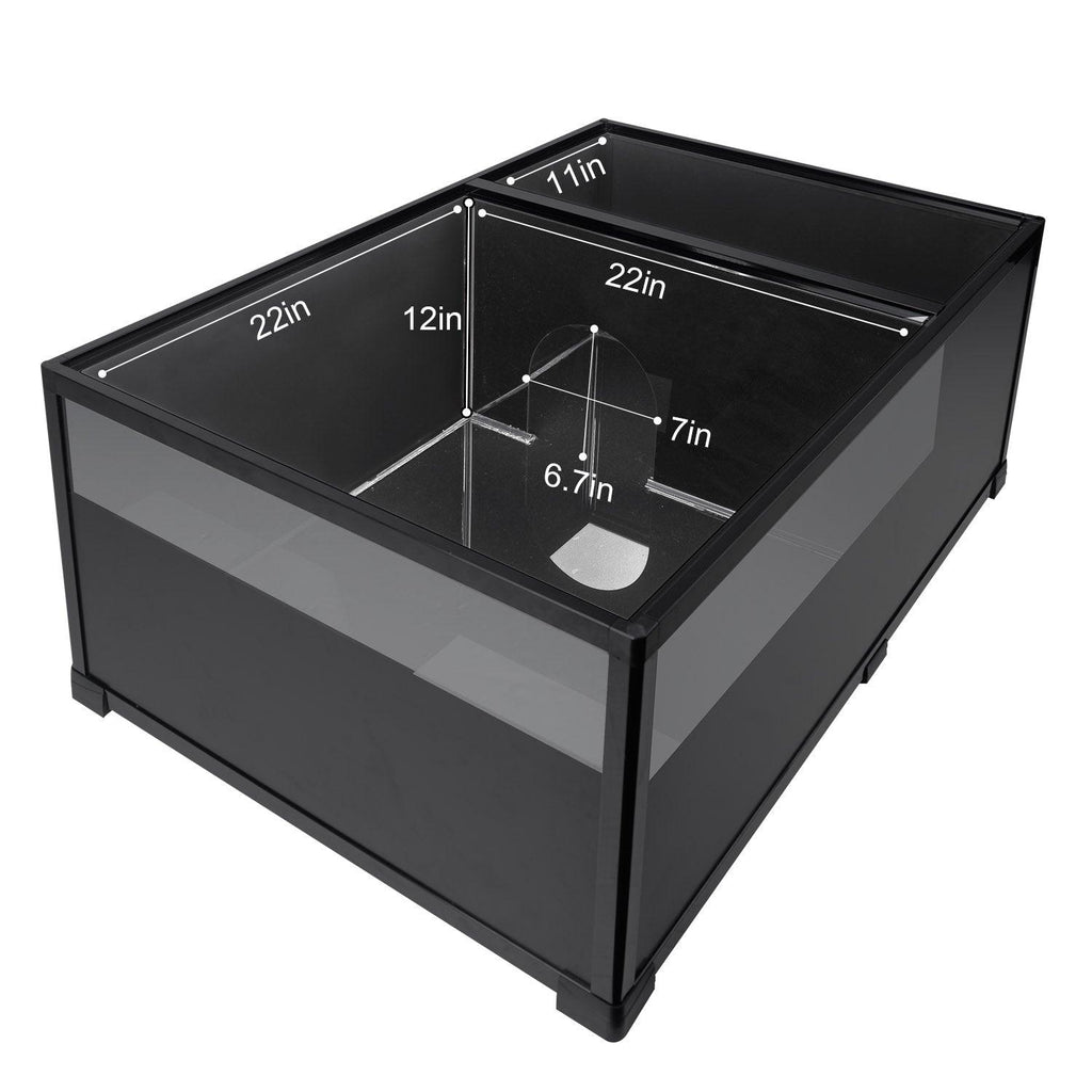 52 gallons 36″*24″*14″ terrarium with compartment and black coating glass sides RKE0204 - REPTI ZOO