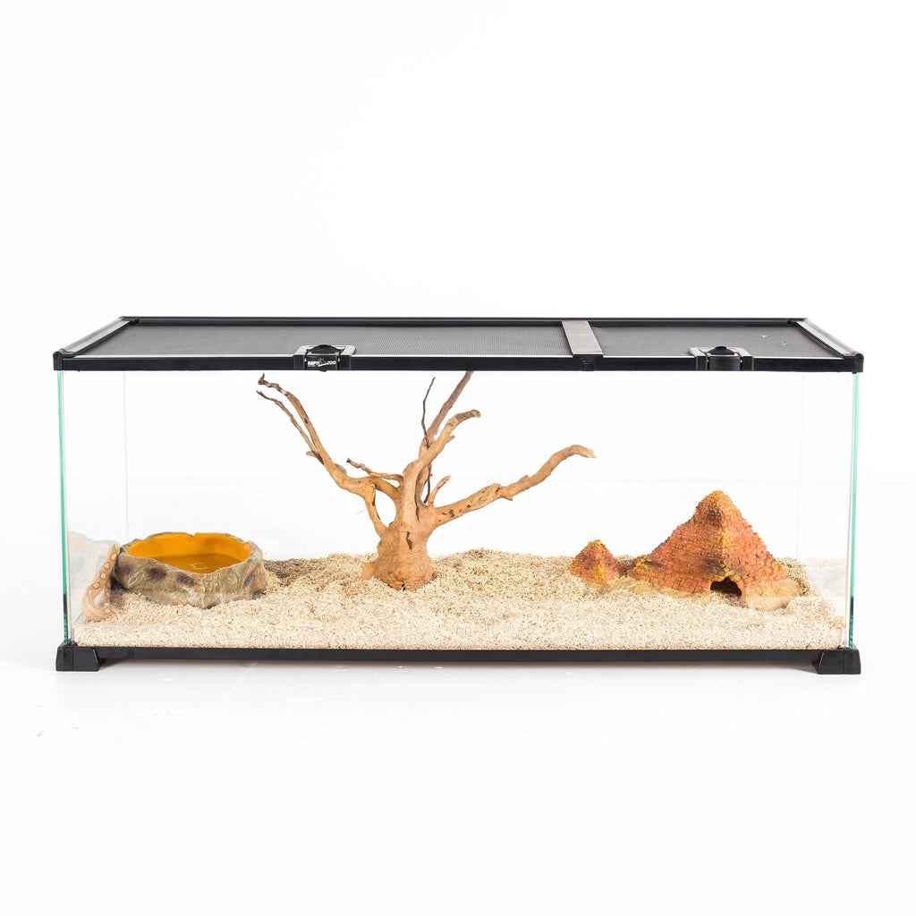 REPTI ZOO 18 Gallon Reptile Enclosures With Double Top Covers And Glass Sides - REPTI ZOO