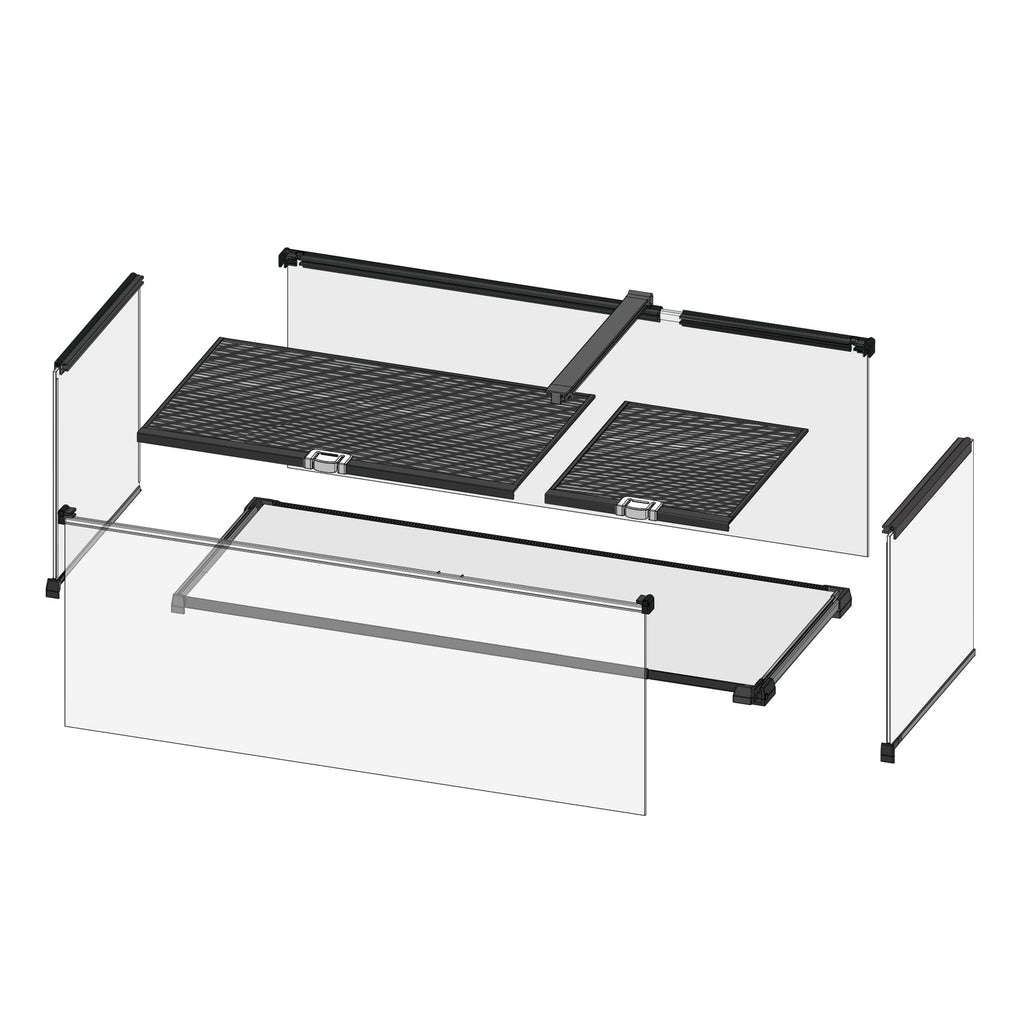 REPTI ZOO 18 Gallon Reptile Enclosures With Double Top Covers And Glass Sides - REPTI ZOO