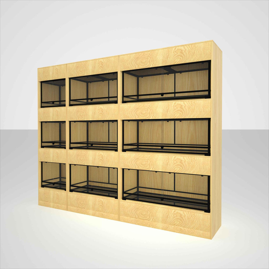 Reptizoo custom multi-unit reptile pet display with glass tank (3 LAYERS) - REPTI ZOO
