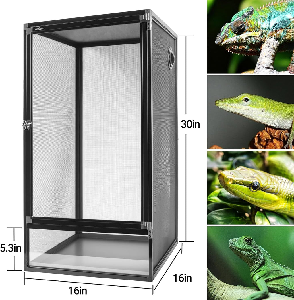 REPTI ZOO 2026 New Arrival Vertical Reptile Terrarium Foldable Screen Cage