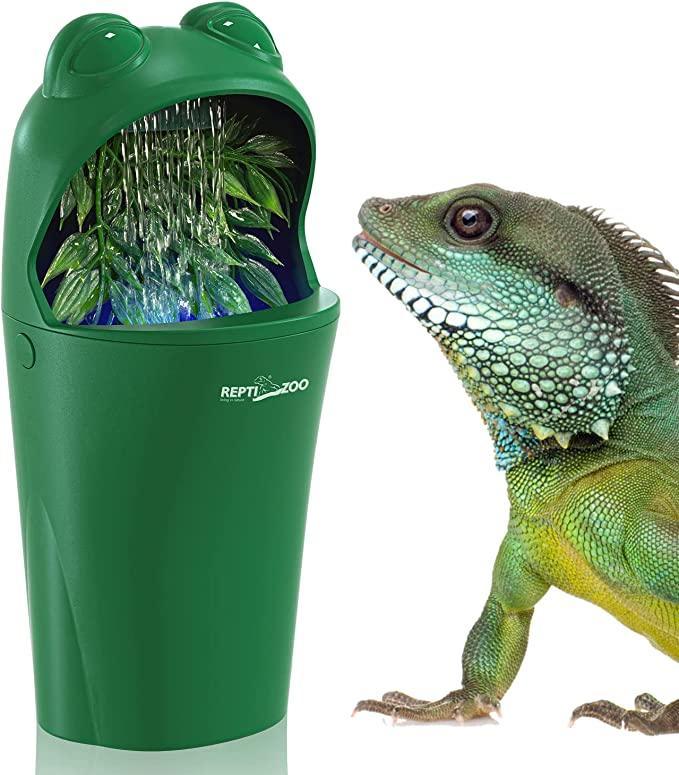 REPTIZOO Reptile Water Dispenser Automatic Chameleon Drinking Fountain with Indicator Light, Reptile Terrarium Decor Water Dripper for Reptiles, Chameleon, Lizard, Gecko Amphibians DF08 - REPTI ZOO Main image