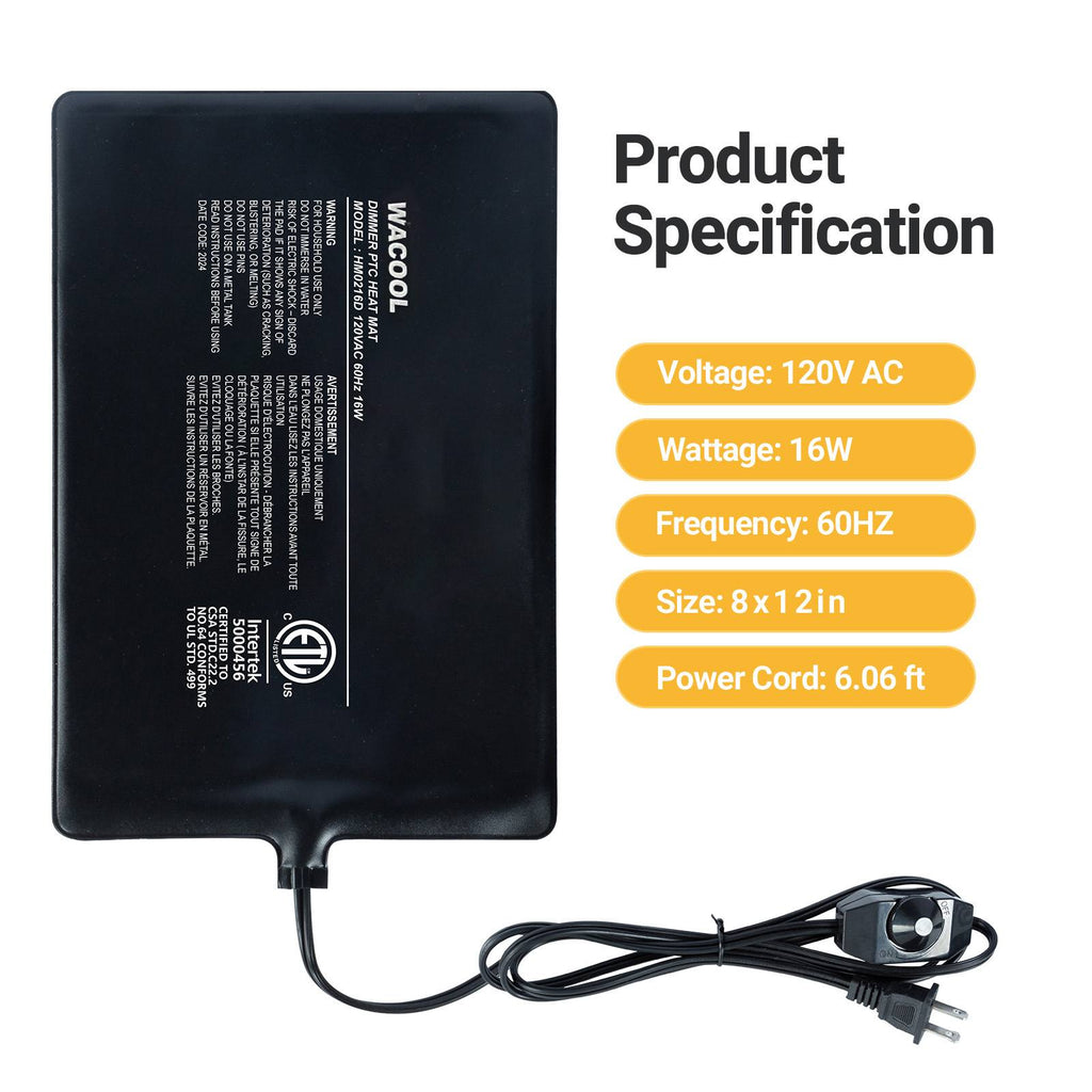 WACOOL Reptile Heat Pad Fast Heating Pad