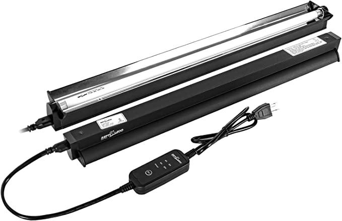 UVB reptile light fixture with power cord and control switch, ideal for terrariums and cages Main image