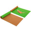 Reptile terrarium mat with bearded dragon on green and brown felt substrate rolls