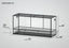 Large glass reptile terrarium, 72x24x34 inches, with labeled dimensions on white background.