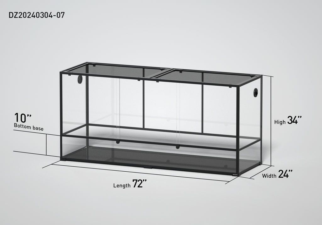 REPTI ZOO 72" x 24"x 34" Glass Reptile Terrarium with Sliding Door Custom Reptile Tank (customed reptile cage)