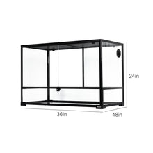 Load image into Gallery viewer, REPTI ZOO 67 Gallon 36&quot; x 18&quot; x 24&quot; Reptile Tank, Double Hinge Door with Screen Ventilation Reptile Terrarium(Knock-Down) RK0120
