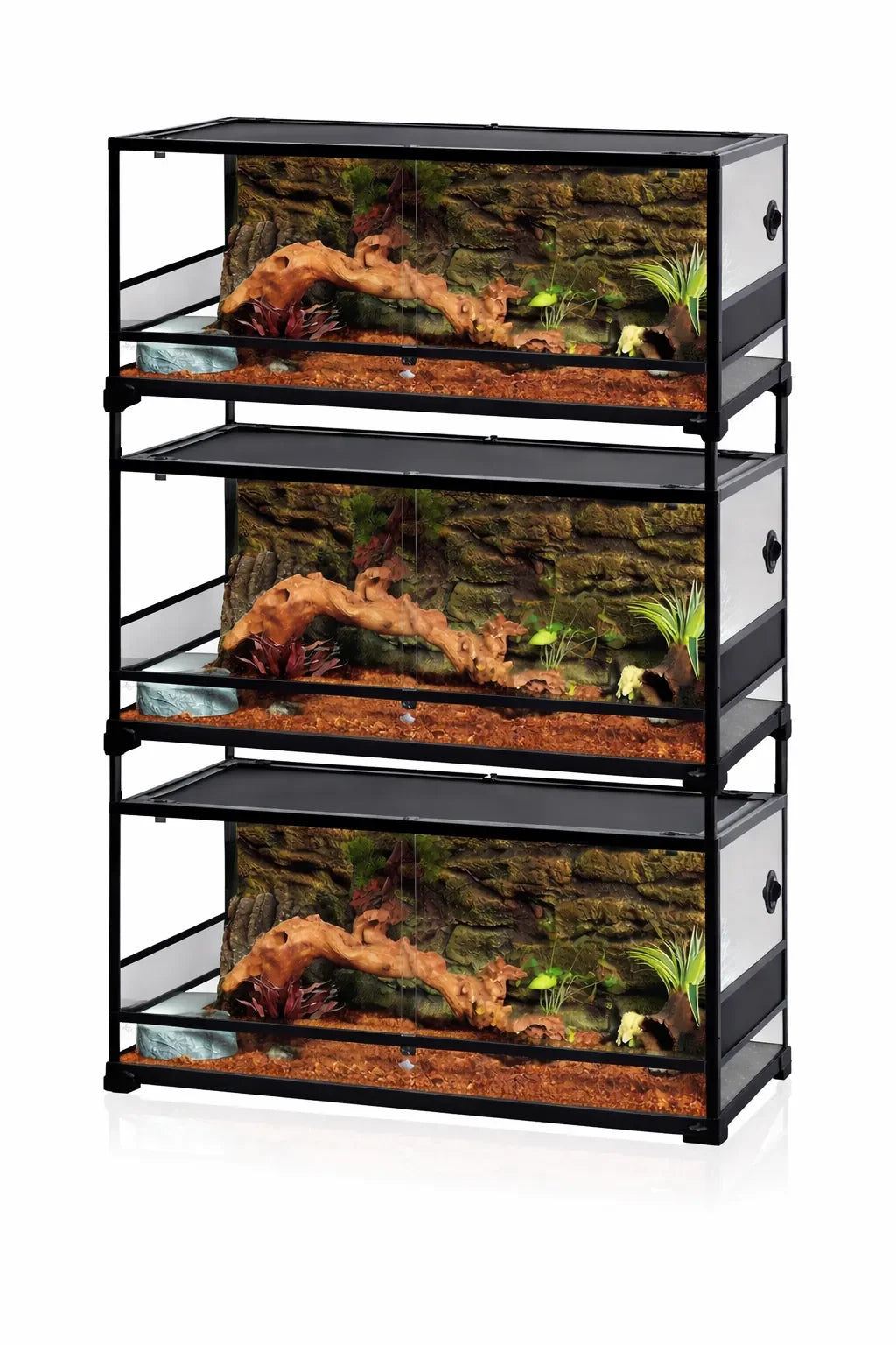 Reptizoo Stackable Reptile Cages(3 tanks stacked) Secondary image