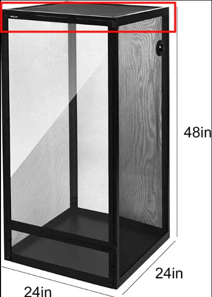 Large black mesh reptile terrarium enclosure, 48x24x24 inches for reptiles or amphibians Main image