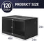 120 gallon black reptile terrarium, 48x24x24 inches, dual glass doors, mesh top