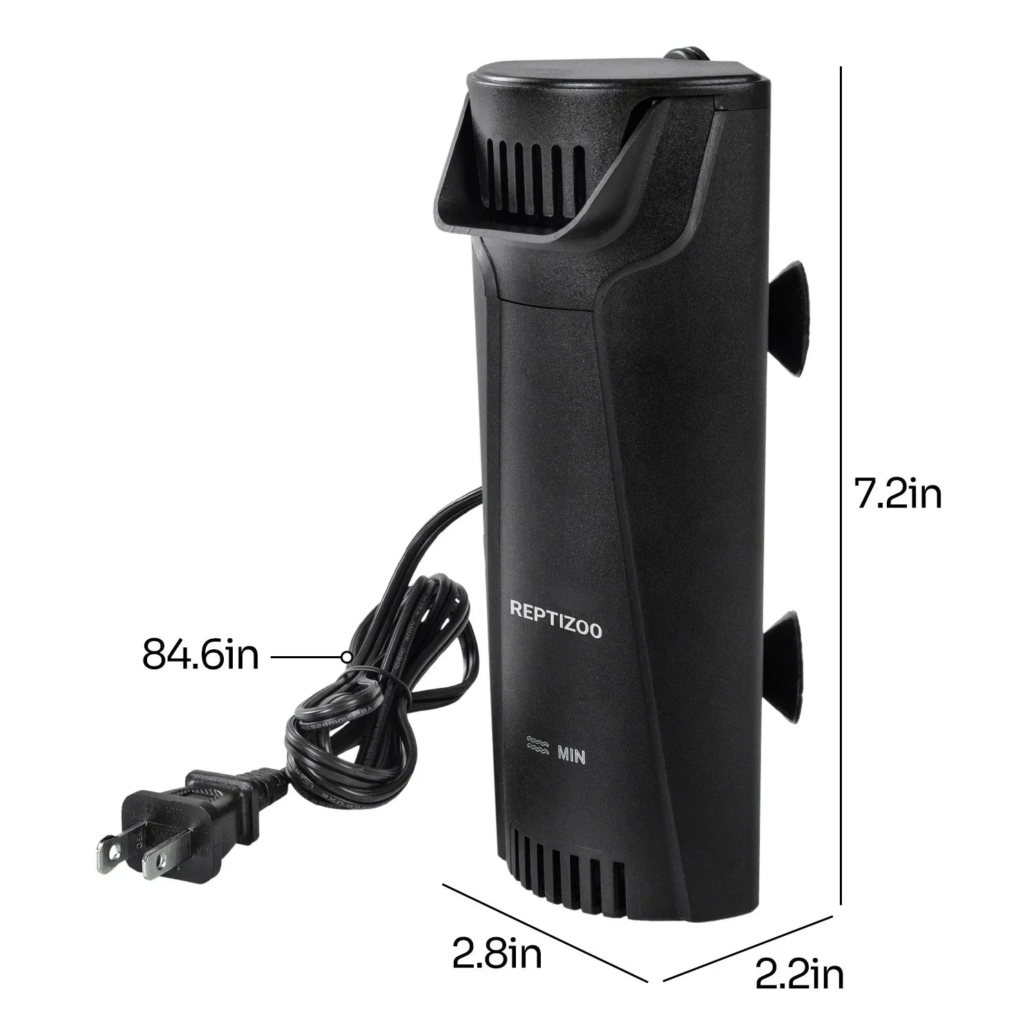 REPTIZOO Turtle Tank Filter Aquarium Corner Internal Filter, Low Level Waterfall Turtle Filter with 3-Stage Bio-Filtration, 45GPH Quiet Aquatic Reptile Internal Filter, Up to 10 Gallon Secondary image