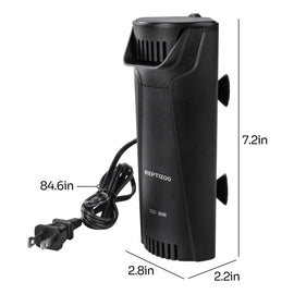 REPTIZOO Turtle Tank Filter Aquarium Corner Internal Filter, Low Level Waterfall Turtle Filter with 3-Stage Bio-Filtration, 45GPH Quiet Aquatic Reptile Internal Filter, Up to 10 Gallon