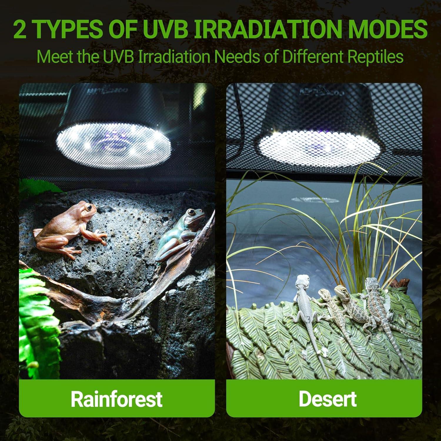 REPTI ZOO UVB Reptile Light with Dimming, UVB Reptile Heat Lamp with Controller, Adjustable UVB LED Basking Heat Bulb Fixture for Rainforest & Desert Reptiles Terrariums Tank Secondary image