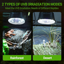 Load image into Gallery viewer, REPTI ZOO UVB Reptile Light with Dimming, UVB Reptile Heat Lamp with Controller, Adjustable UVB LED Basking Heat Bulb Fixture for Rainforest &amp; Desert Reptiles Terrariums Tank