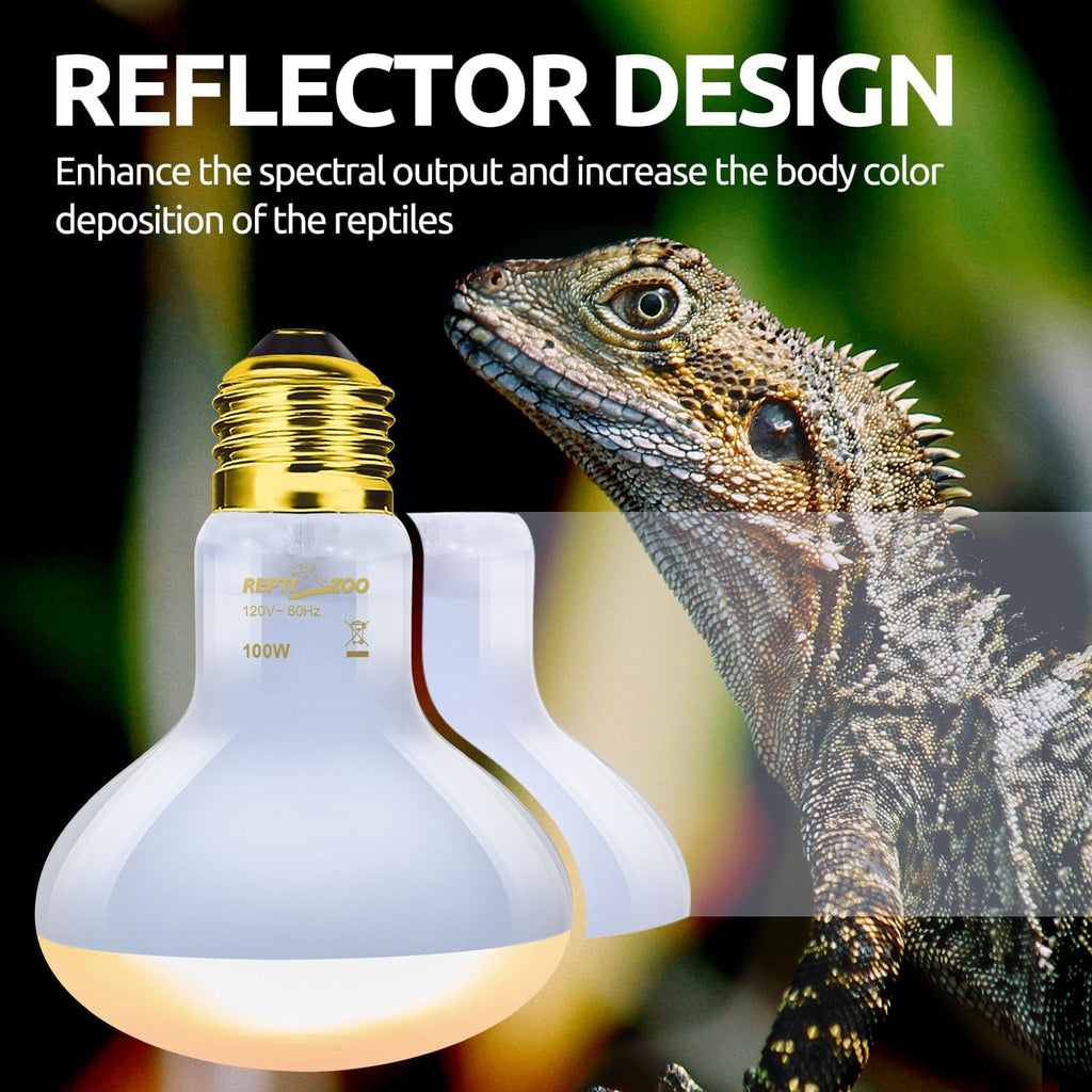Reptile Basking Lamps REPTI HOME 100W Heat Lamp Bulbs