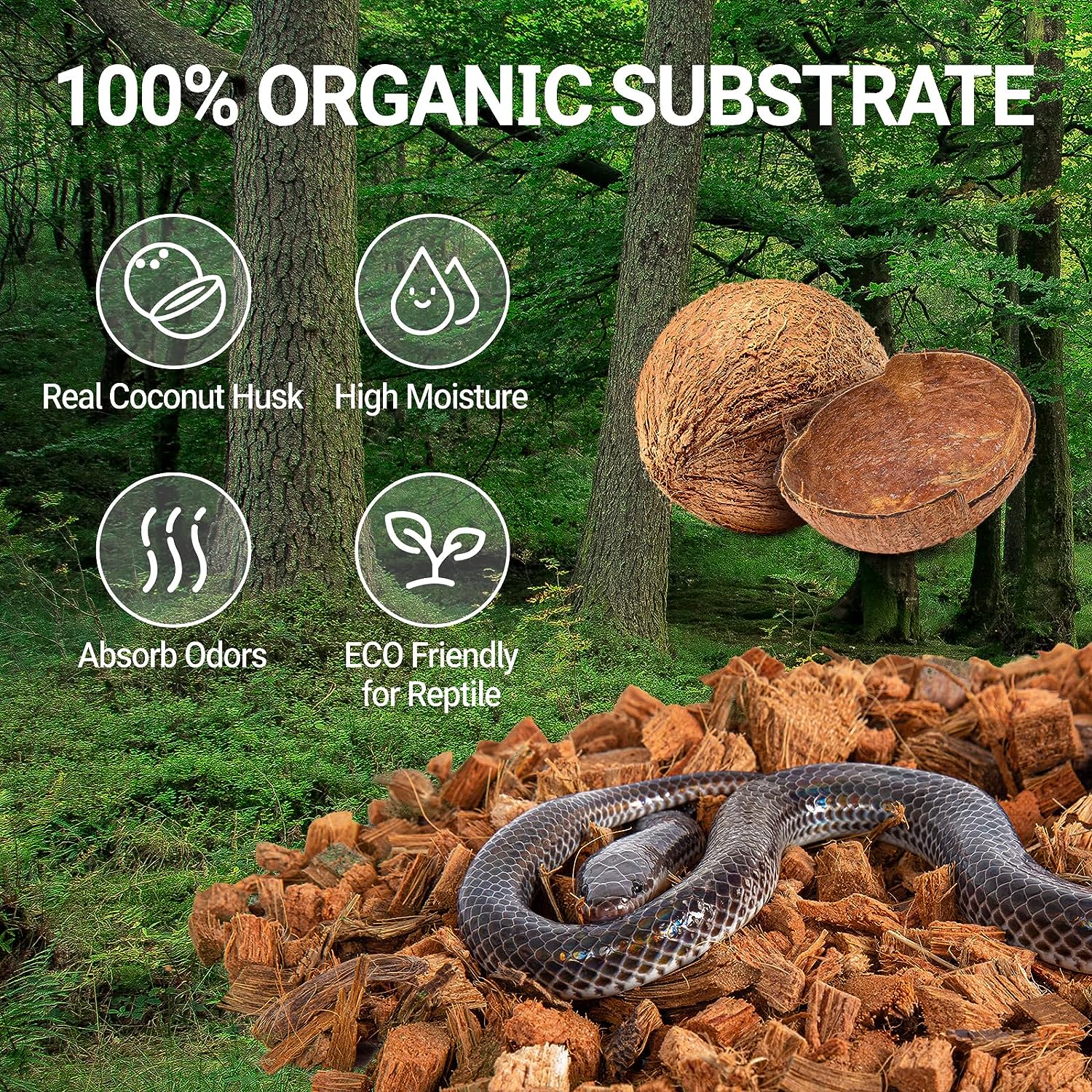 Coconut fiber substrate for snakes hotsell