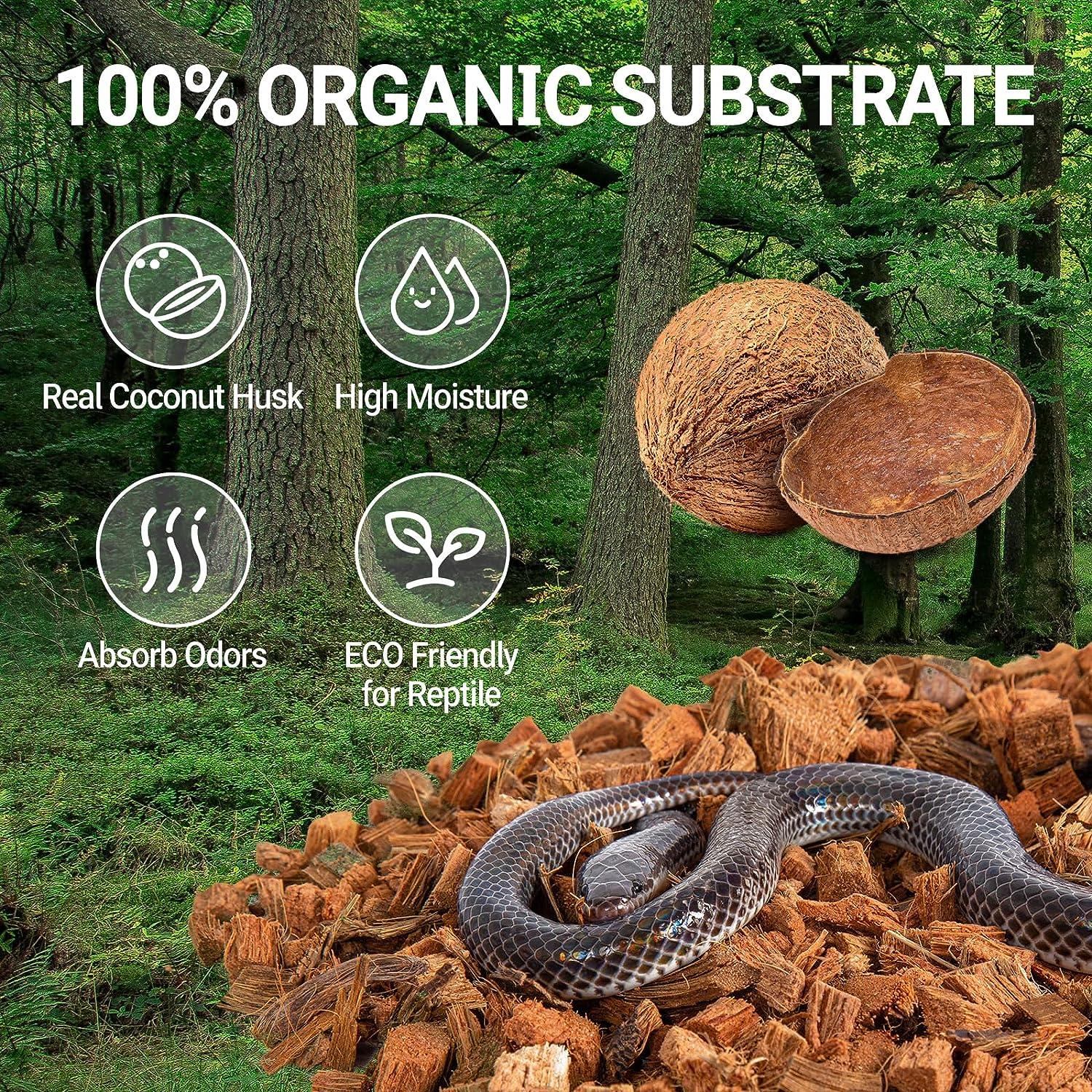 REPTI ZOO 72 Quart Reptiles Coconut Chip Substrate,  Coco Husk Reptiles Bedding for Ball Snakes and Geckos Secondary image