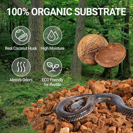 REPTI ZOO 72 Quart Reptiles Coconut Chip Substrate,  Coco Husk Reptiles Bedding for Ball Snakes and Geckos