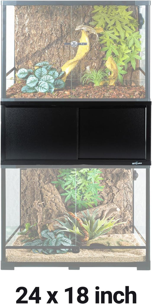 REPTI ZOO Reptiles Terrarium Stackers,24" L x 18" W Space Saving Stacker Kit with 4 x Spacers,Metal Frame Front Opening Tank Accessories,Reptile & Amphibian Enclosure Terrarium Stand