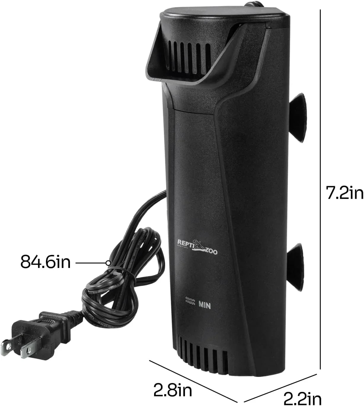 REPTIZOO Turtle Tank Filter Aquarium Corner Internal Filter, Low Level Waterfall Turtle Filter with 3-Stage Bio-Filtration, 45GPH Quiet Aquatic Reptile Internal Filter, Up to 10 Gallon Secondary image