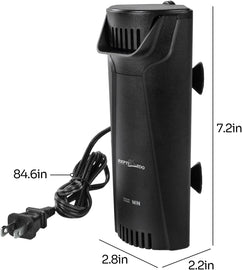 REPTIZOO Turtle Tank Filter Aquarium Corner Internal Filter, Low Level Waterfall Turtle Filter with 3-Stage Bio-Filtration, 45GPH Quiet Aquatic Reptile Internal Filter, Up to 10 Gallon