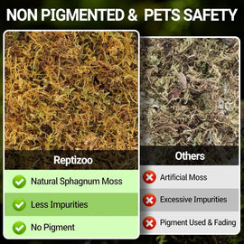 REPTI ZOO 7OZ Sphagnum Moss for Reptiles, 200g Natural Moss Substrate for Reptile & Amphibian | Terrarium Tank Forest Moss Bedding for Snakes, Turtles, Frog, Hermit Crab