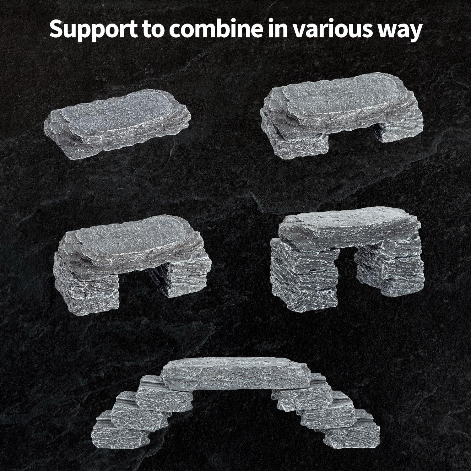 REPTIZOO Reptile Hide Resin Slate Stones Cave Secondary image