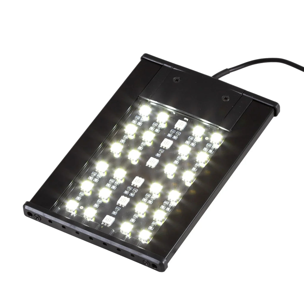 Rectangular LED terrarium light panel for reptile enclosures with bright white bulbs