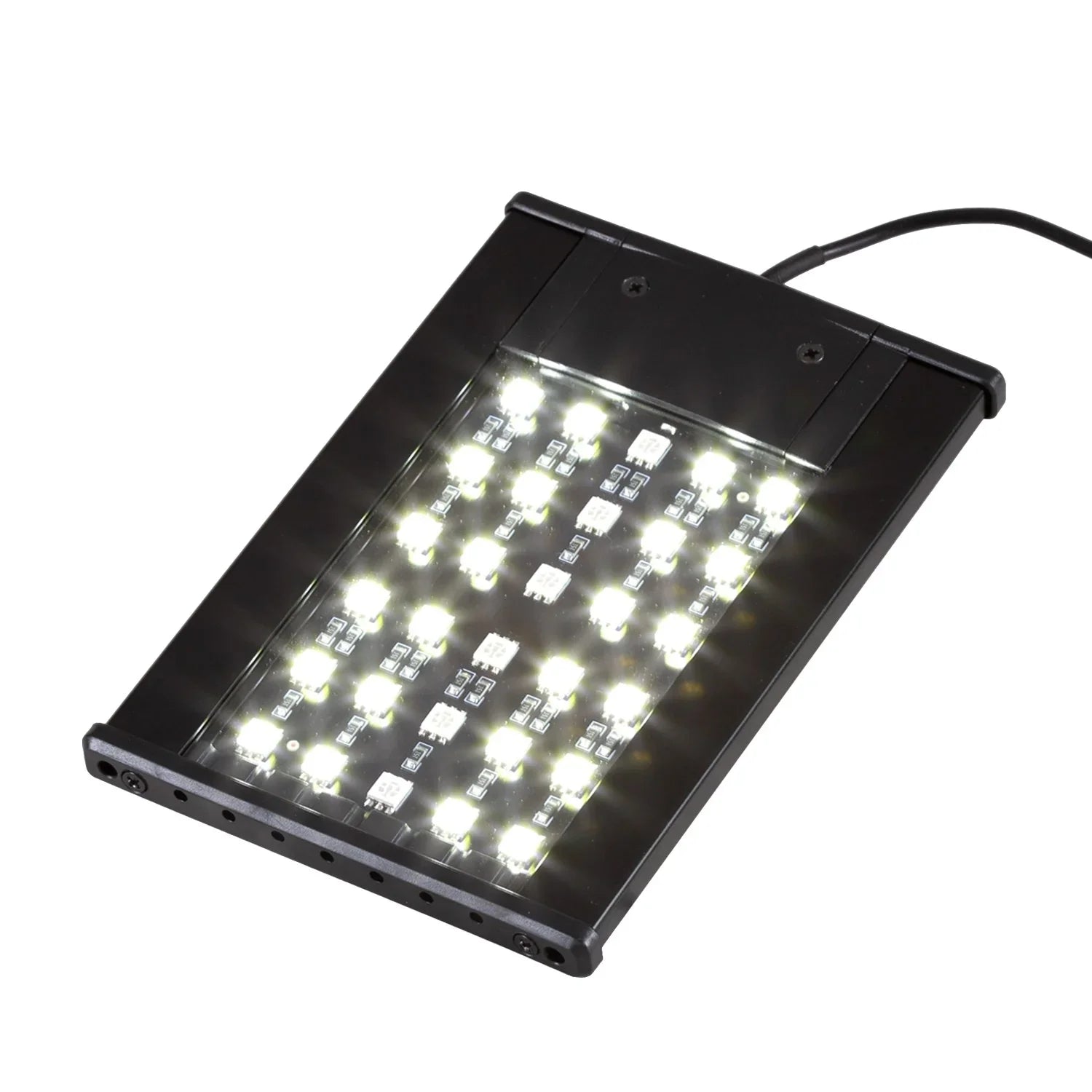 Rectangular LED terrarium light panel for reptile enclosures with bright white bulbs