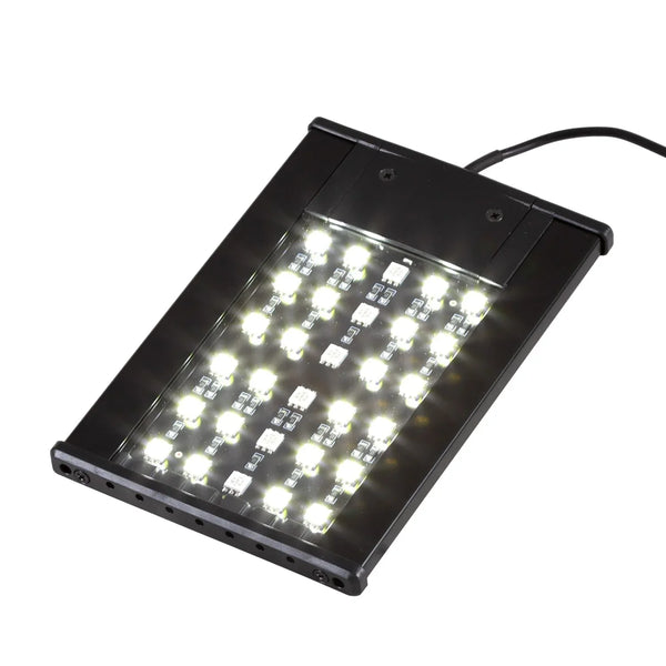 Rectangular LED terrarium light panel for reptile enclosures with bright white bulbs