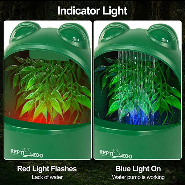 REPTIZOO Reptile Water Dispenser Automatic Chameleon Drinking Fountain with Indicator Light, Reptile Terrarium Decor Water Dripper for Reptiles, Chameleon, Lizard, Gecko Amphibians DF08 - REPTI ZOO