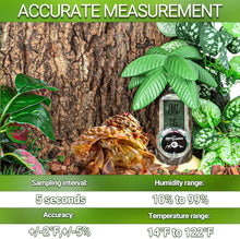 Load image into Gallery viewer, REPTI ZOO Coconut Tree Reptile Terrarium Thermometer Hygrometer, Magnetic Digital Thermometer and Humidity Gauge for Gecko Snake Bearded Dragon Turtle | Reptile Tank Decor Accessories