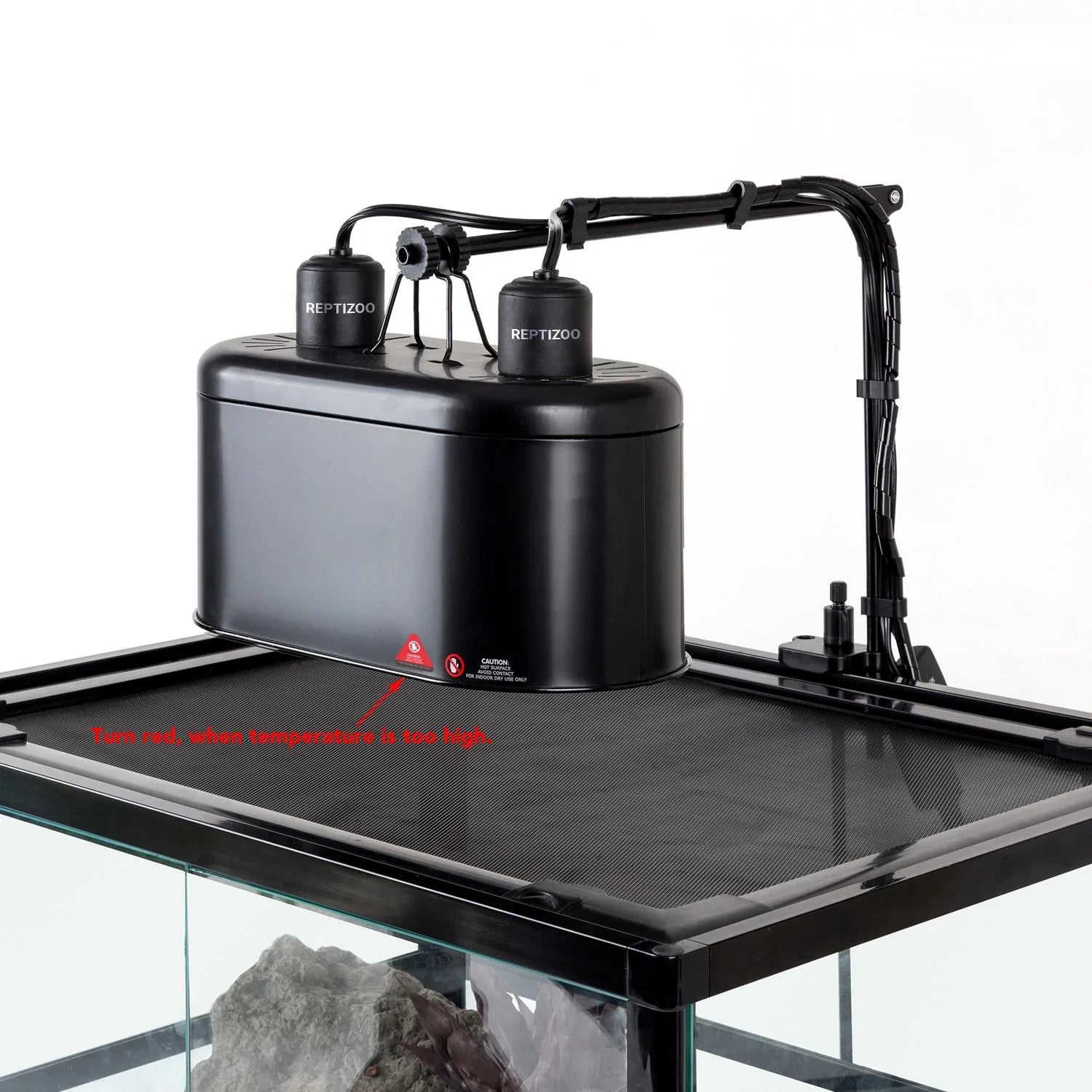 REPTI ZOO Dual Reptile Light Fixture for Reptile Dome UVB Light Fixture Dual Lamp Cap Heat Lighting Lamp Kit Secondary image