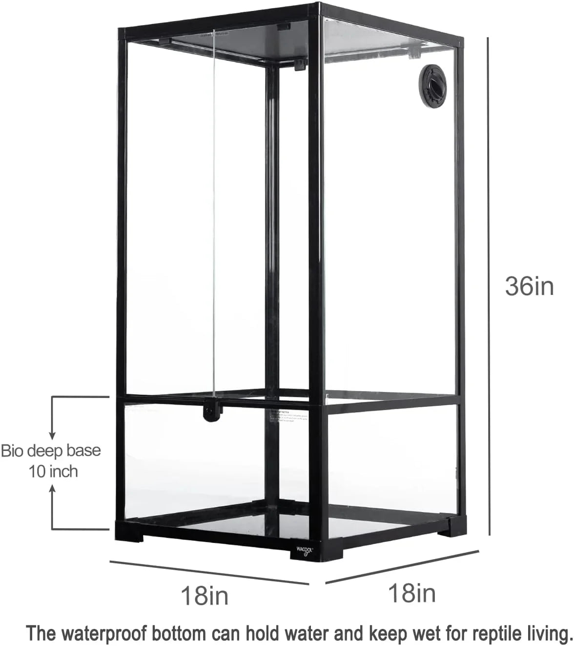 36x18x18 inch glass reptile terrarium with bio deep 10 inch waterproof base for amphibians