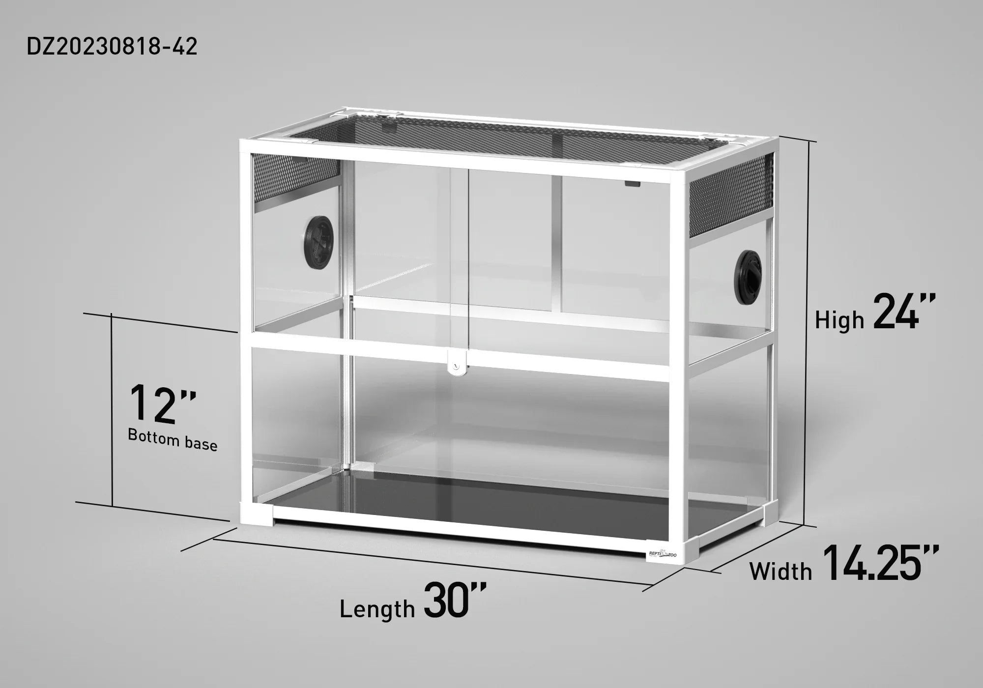 45 Gallon Glass Customed Reptile Terrarium 30" x 14"x 24" with Sliding Door Secondary image