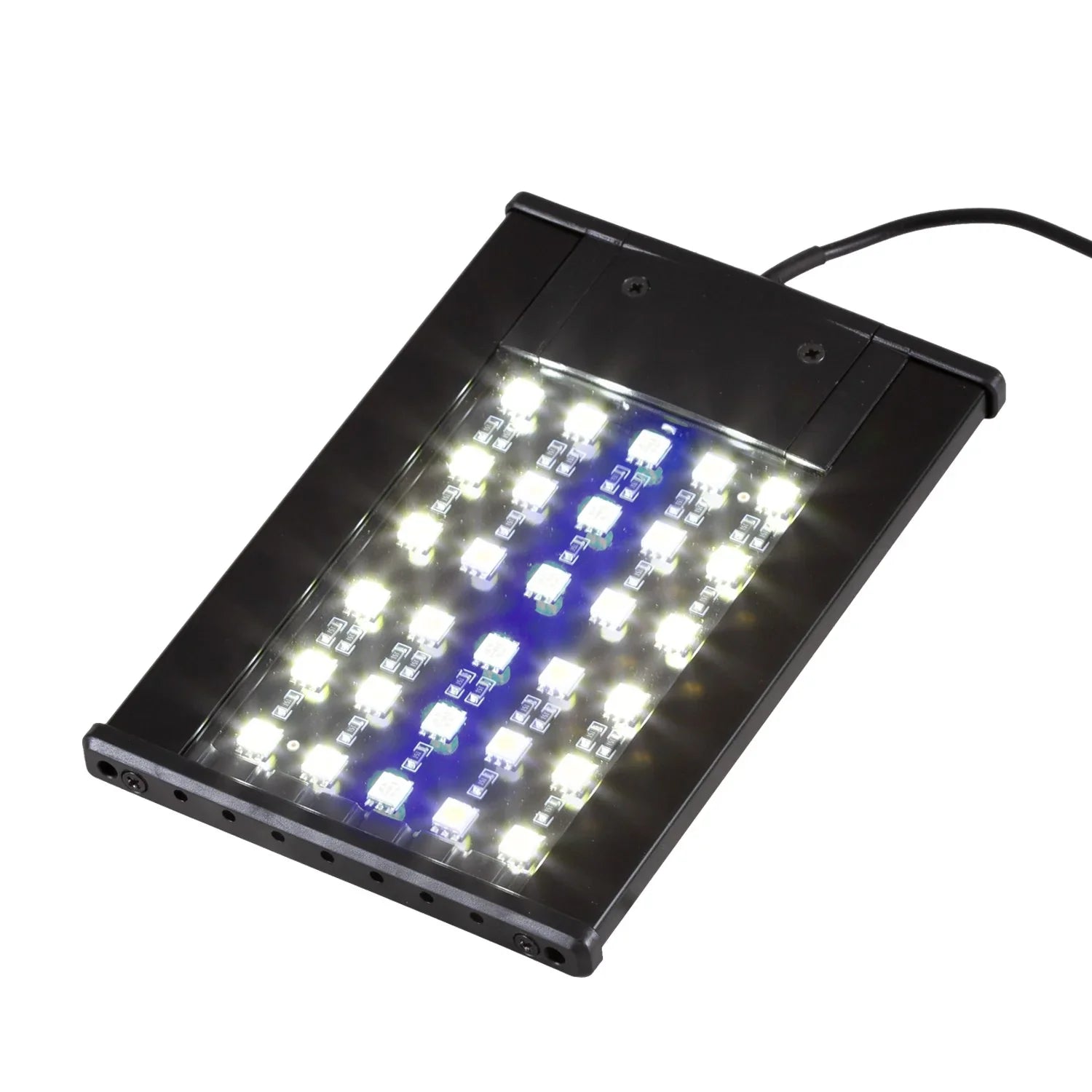 LED UVB and heat lamp for reptile terrarium or custom reptile cage, illuminated