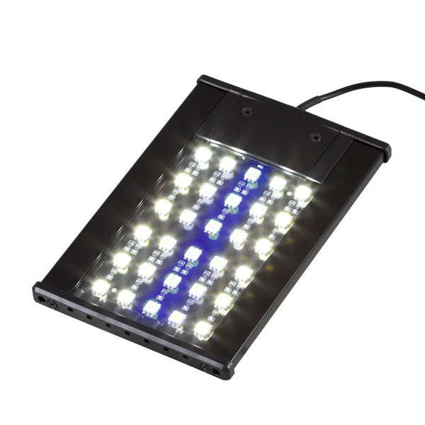 LED UVB and heat lamp for reptile terrarium or custom reptile cage, illuminated