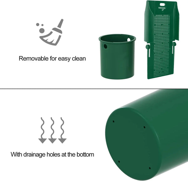 Green reptile terrarium accessory with removable parts and drainage holes for easy cleaning.