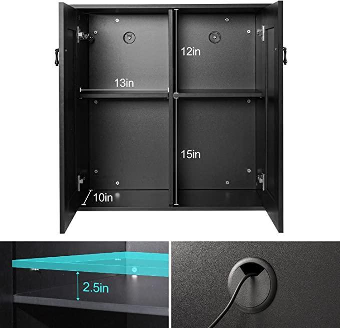 REPTI ZOO Reptile Terrarium Stand 30"W x 12"D, Storage Cabinet for 30" X 12" or Smaller Reptile Amphibian Aquarium Tanks, 4 Shelves for Reptile Accessories Organization, Extra Wire Organization Holes - REPTI ZOO