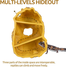Load image into Gallery viewer, REPTIZOO Reptile Hide Hookable Multi-Levels Hideout Resin Reptile Cave