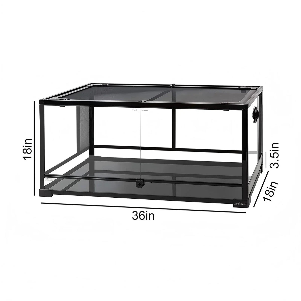 36x18x18 inch glass reptile terrarium with front sliding doors for snakes or lizards Main image
