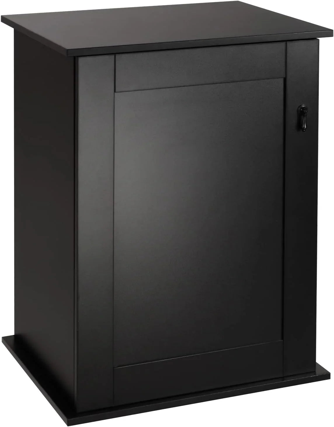 Black reptile terrarium stand cabinet with single door and modern design