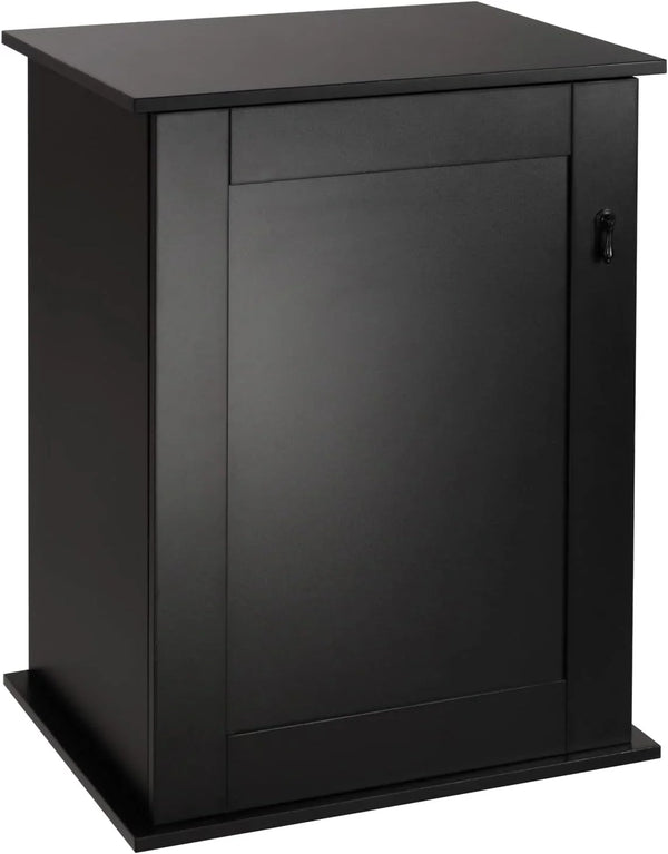 Black reptile terrarium stand cabinet with single door and modern design