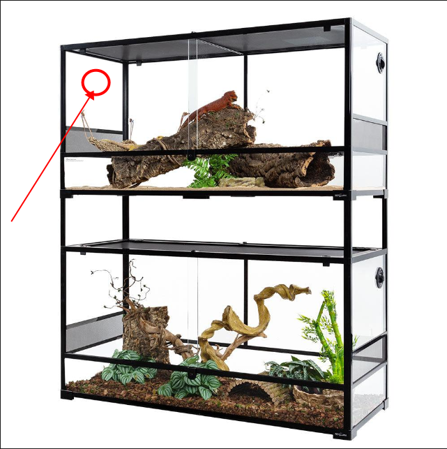 REPTI ZOO Stackable Reptile Glass Terrarium Tank RK0240-Left Side Glass Links