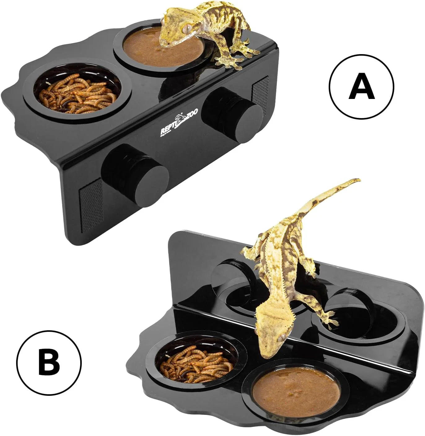 REPTI ZOO Magnetic Gecko Feeding Ledge Acrylic Aboreal Feeding Ledge