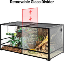 Load image into Gallery viewer, REPTIZOO 120 Gallon Large Reptile Terrarium, 48&quot; x 24&quot; x 24&quot; with 2 Separate Habitats